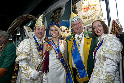 Steuben Parade Queen Denise Manukian and 2011 Grand Marshal Erik Bettermann with the Prinzenpaar from Cologne