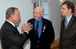 Mayor Michael Bloomberg, Col. Gail Halvorsen, Lars Halter